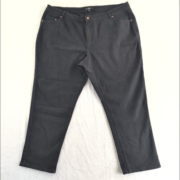 Ellos Hight Waist Straight Leg Black Jeans Women's Size 26 Minimalist Tonal - Picture 1 of 8
